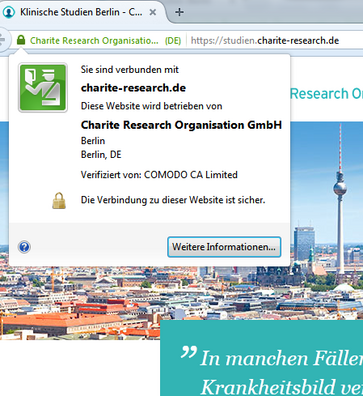 Anzeige EV-Zertifikat im Mozilla Firefox