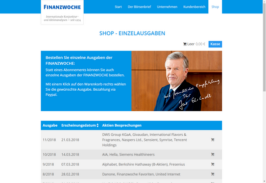Screenshot der Website